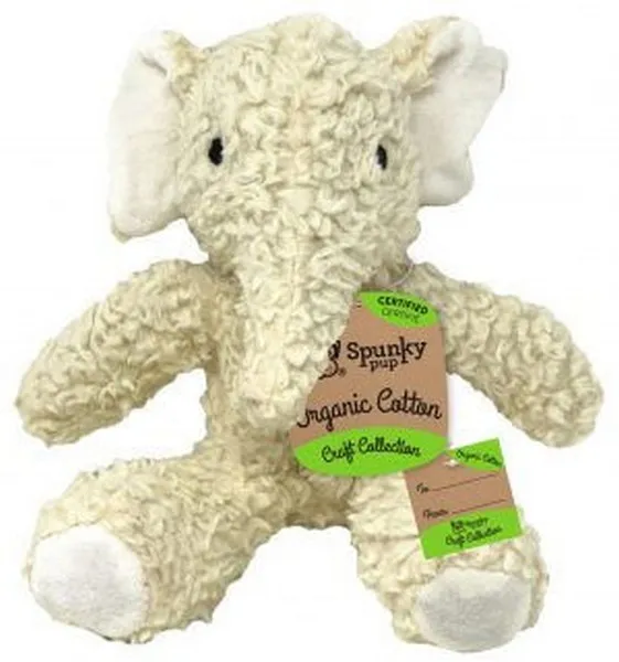 1ea Spunky Pup Organic Cotton Elephant- Large - Toys